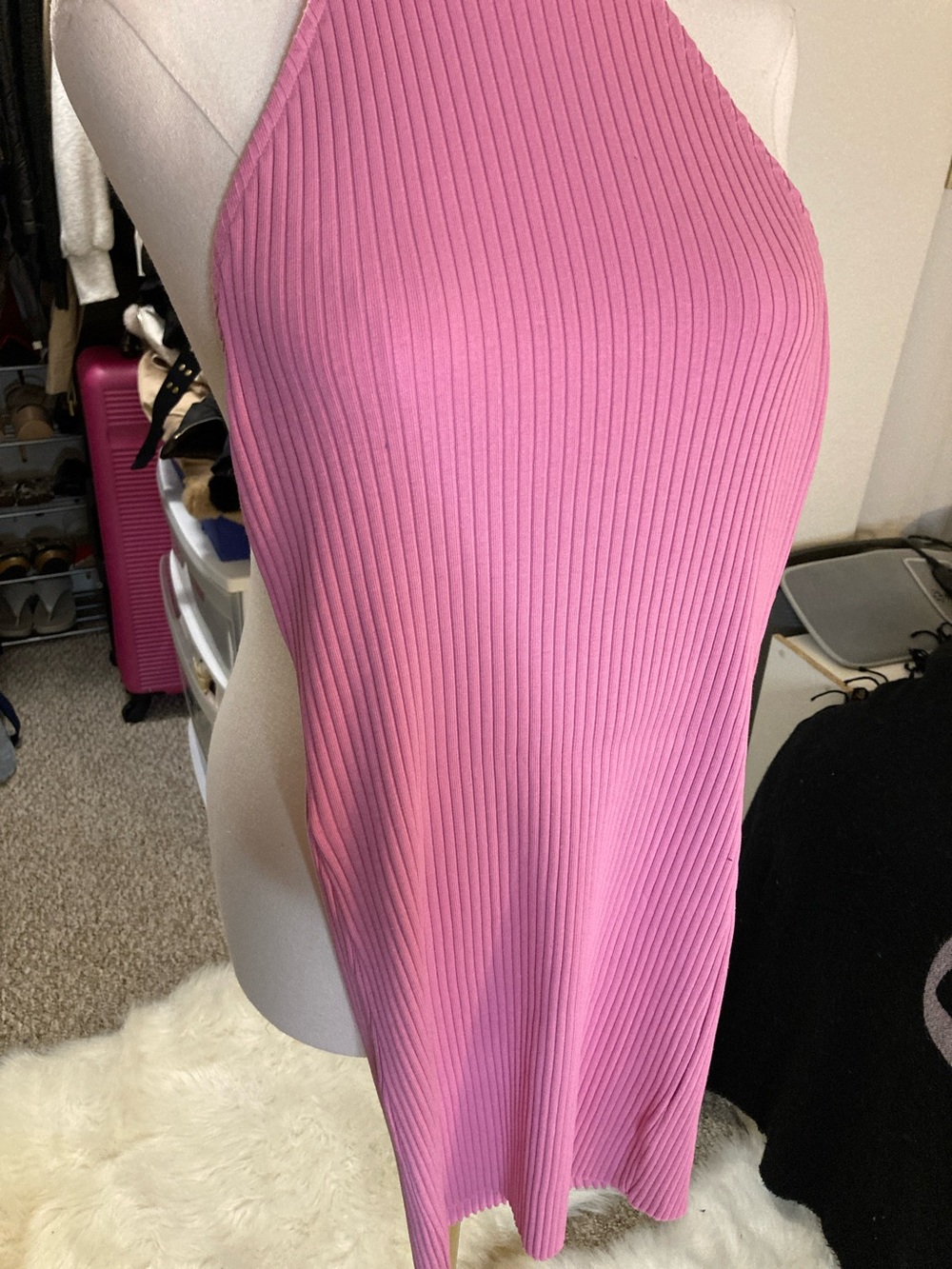 Zara Pink Ribbed Halter Mini Dress - Picture 4 of 6